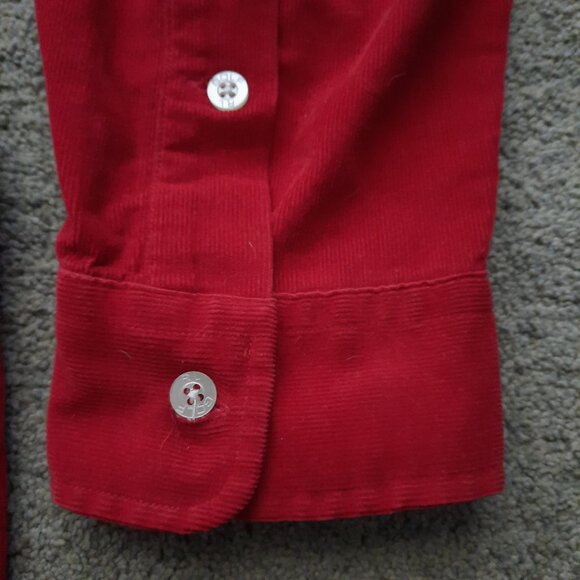 Ralph Lauren Corduroy Red Shirt Men's 2XL Golf Tilden Button Down Long Sleeve - Picture 6 of 7